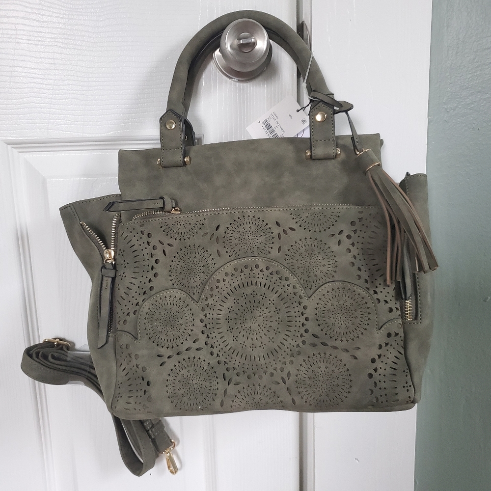 Army Green Medallion Handbag